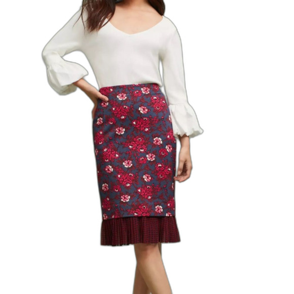 Maeve by Anthropologie Nico Floral Pencil Skirt Size 8
